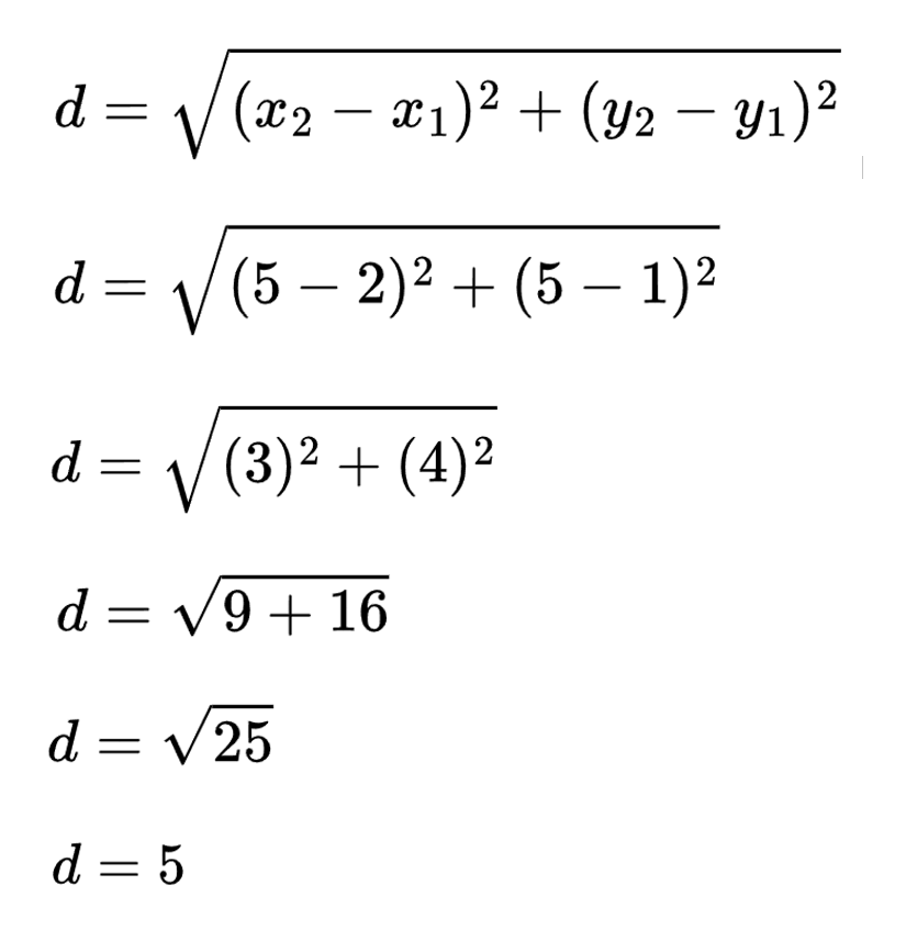 distance formula calculations